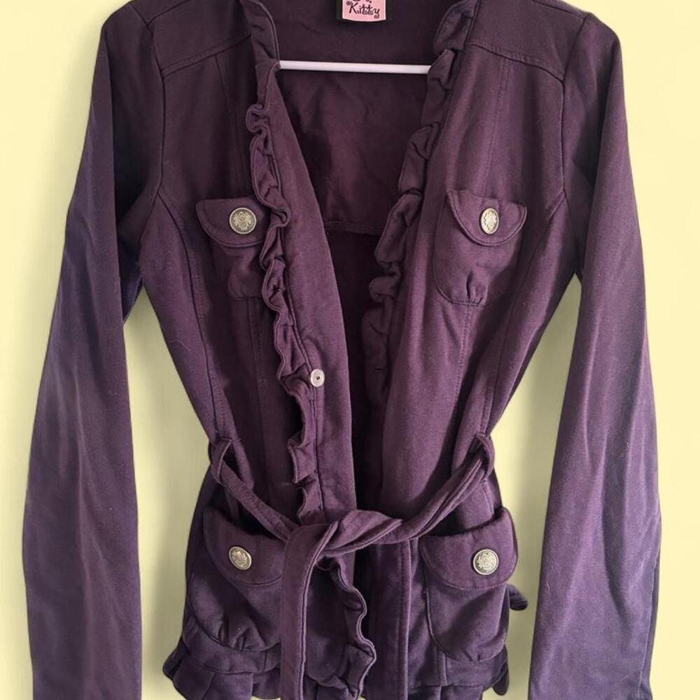 Y2k la kitty purple ruffle jacket